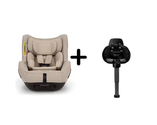 Nuna - Set Scaun auto rotativ i-Size TODL next Biscotti, 40-105 cm + Baza isofix BASE next i-Size pentru TODL next, testat ADAC