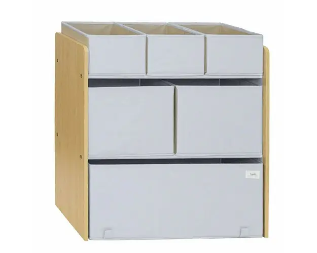 Organizator din material reciclat pentru jucarii, Gri, 3 Sprouts