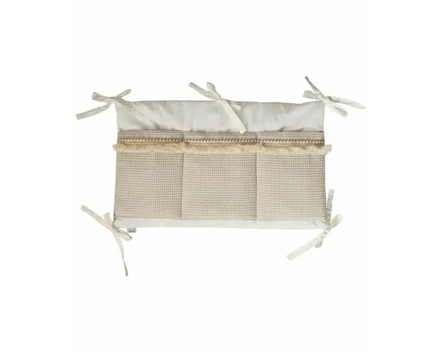 Organizator pentru patut copii, Koell, Boho, Crem cu Wafa, 30 x 60 cm