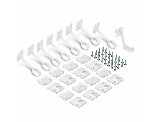 Sistem blocare mobilier, Reer, 8 bucati, Pentru sertare si usi de dulapuri, Alb