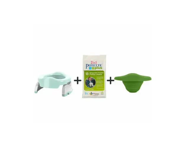 Potette Plus - Olita portabila cu liner reutilizabil + 10 pungi biodegradabile, Vernil