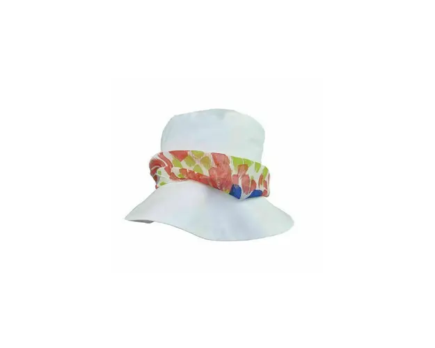 Kidsdecor - Palarie alba de soare pentru copii, , Miss Explorer, din bumbac - 52 cm (3-4 ani)