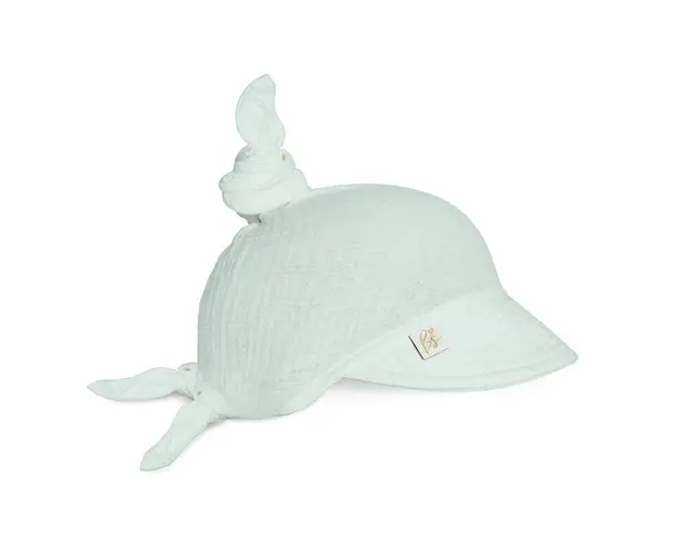Sepcuta de soare 6 luni - 6 ani reglabila din bumbac muselina cu cozoroc pentru protectie, Mint