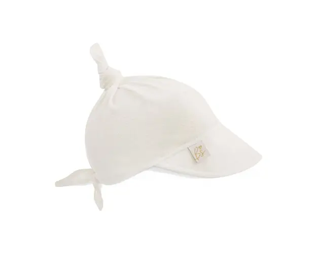 Sepcuta de soare 6 luni - 6 ani reglabila din in si vascoza cu cozoroc pentru protectie, Iniana white