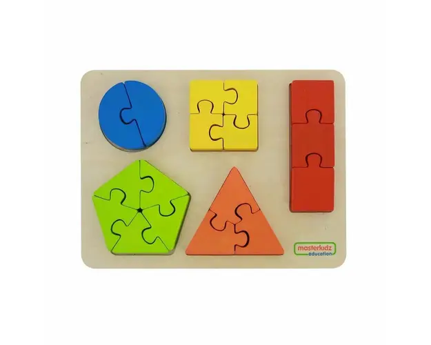 Panou educativ forme geometrice, din lemn, +2 ani, Masterkidz