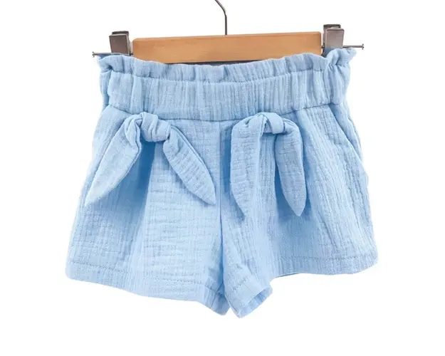 Pantaloni scurti pentru copii, din muselina, cu talie lata, Bluebird, 6-7 ani