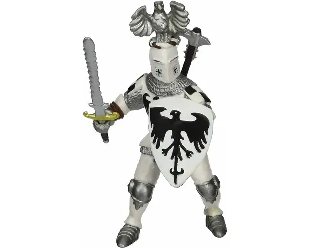 Papo - FIGURINA CAVALER CU PENE ALB