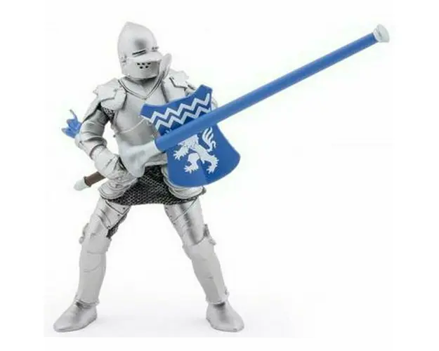 Papo - FIGURINA CAVALER CU SULITA SI SCUT ALBASTRU