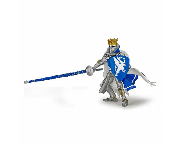 Papo - FIGURINA REGE CU BLAZON DRAGON albastru