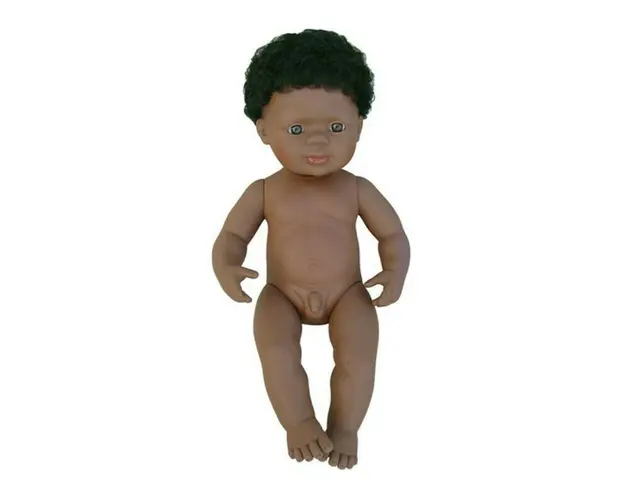 Miniland - Papusa Afroamerican Baiat 38 cm -