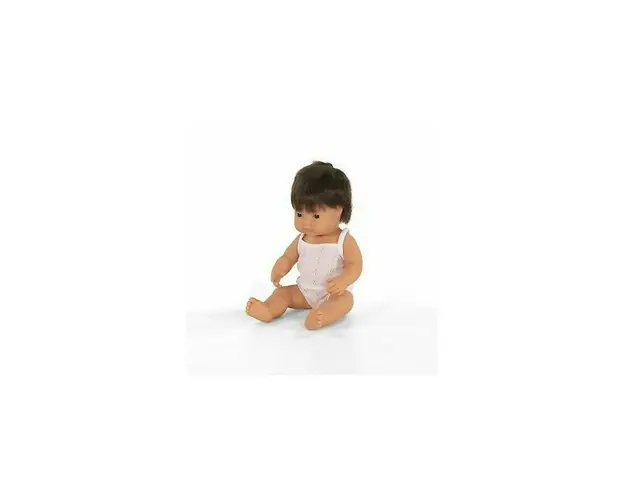 Miniland - Papusa bebelus Baietel european 38 cm, Brunet