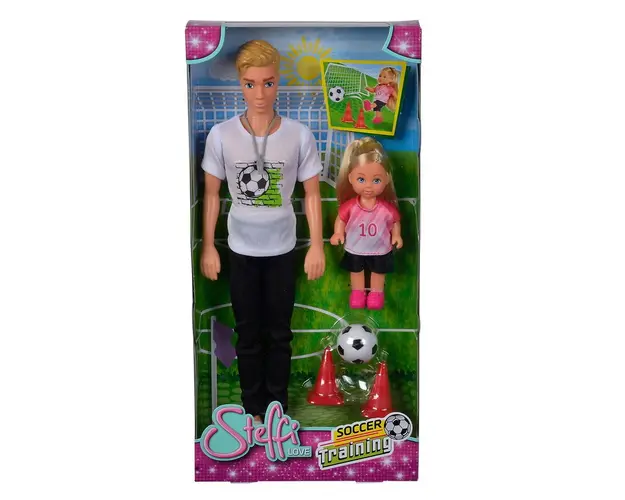 Simba - Set de joaca Fotbal, Cu papusa Evi Love, Multicolor