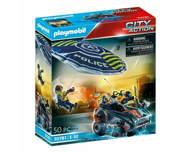 Playmobil - Parasuta Politiei Si Hot Cu Atv