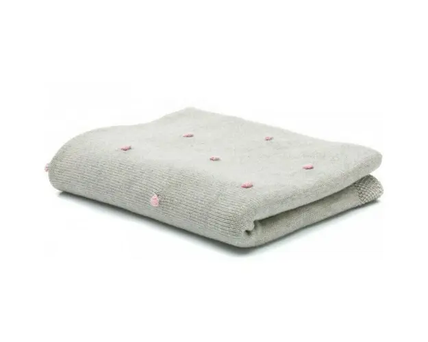 Patura tricotata 100% bumbac grey pink Fillikid