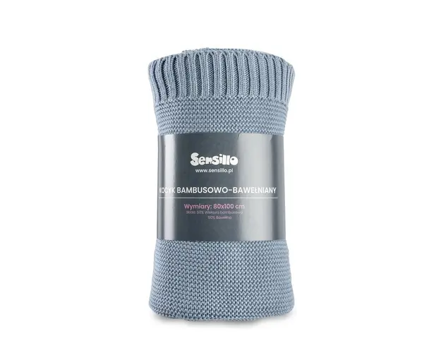 Paturica de bumbac si bambus Sensillo 100x80 cm Jeans