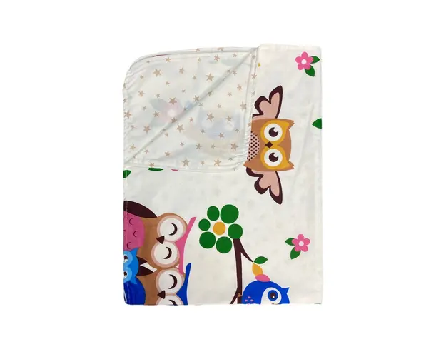 Paturica din panza de bumbac Junior Bufnite maro