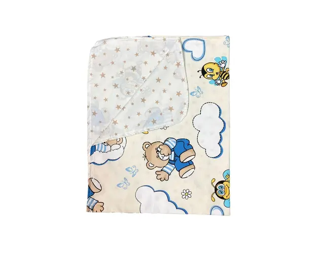 Paturica din panza de bumbac Junior Ursi cu albine crem
