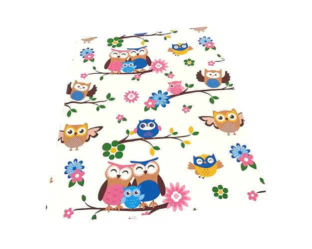 Paturica dubla din bumbac Bufnite colorate