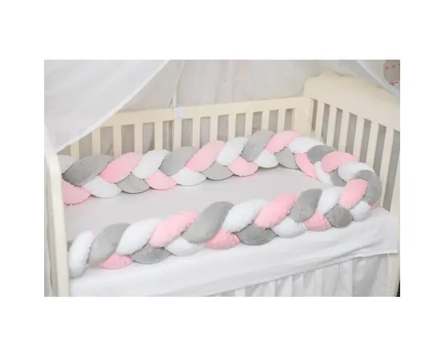 Aparatori impletite plus minky roz pal, alb, gri 240 cm