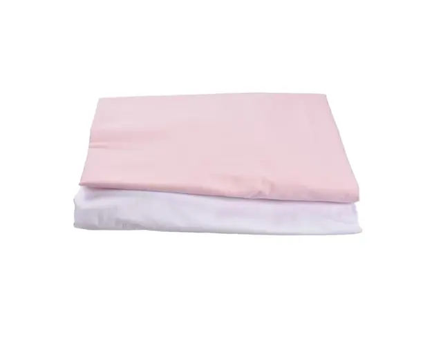 Set 2 cearsafuri bumbac 100% alb roz patut 120x60 cm