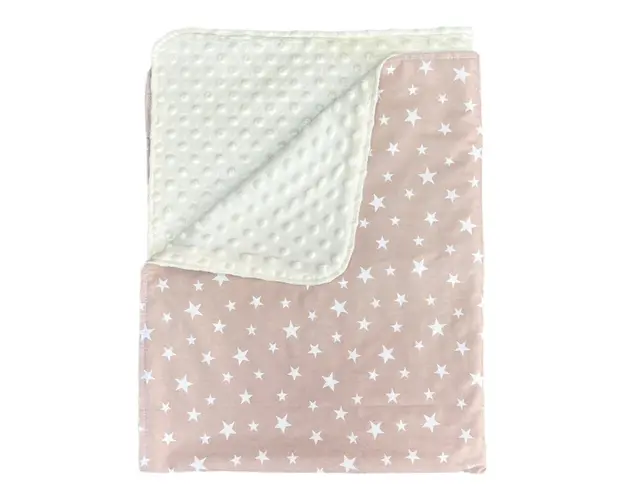 Paturica junior dubla bumbac - mincky pufos 145 x110 cm Stelute pe bej