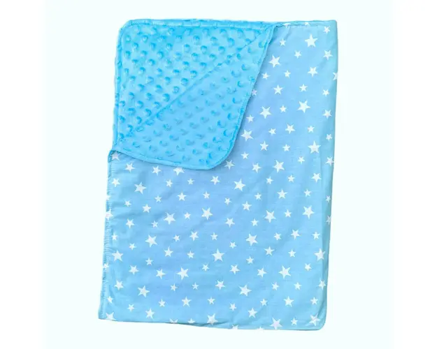 Paturica junior dubla bumbac - mincky pufos 145 x110 cm Stelute pe bleo
