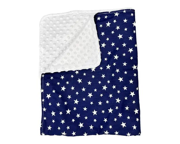 Paturica junior dubla bumbac - mincky pufos 145 x110 cm Stelute pe bleumarin
