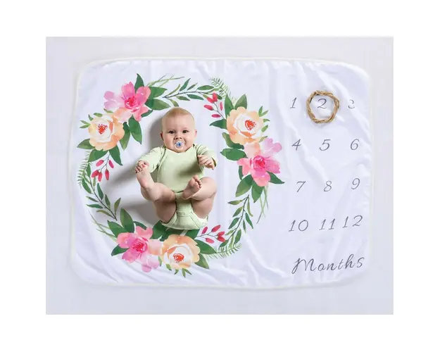 Paturica Milestone plusata pentru fotografii memorabile Flori Drool