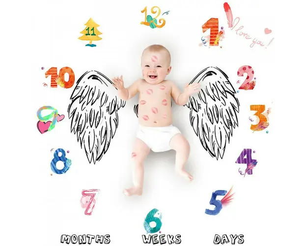 Paturica Milestone subtire pentru fotografii memorabile Inima Drool