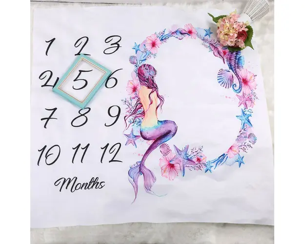 Paturica Milestone subtire pentru fotografii memorabile Sirena Drool