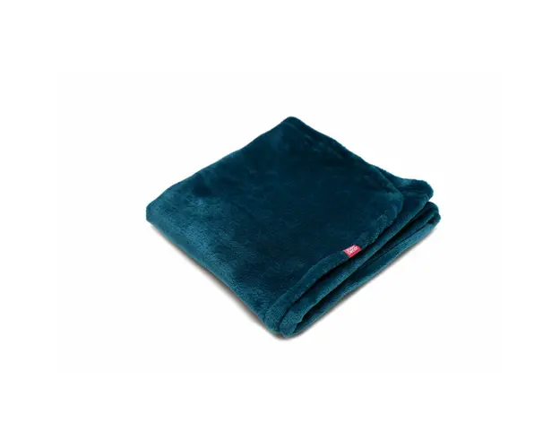 Paturica pufoasa de plus turcoaz, din polyester, 100x120 cm