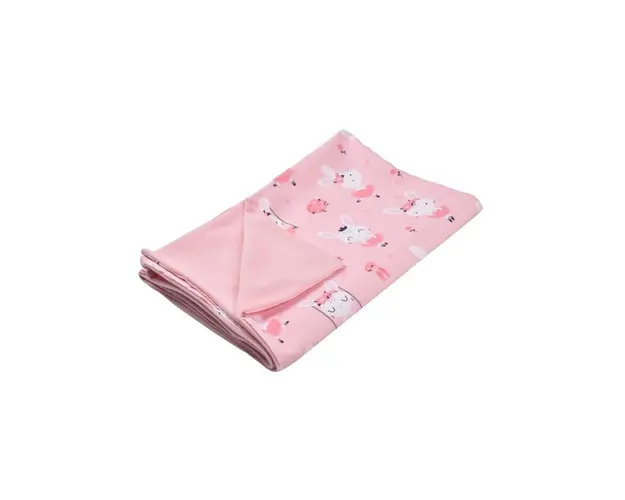 Paturica soft minky cu bumbac model iepurasi balerine