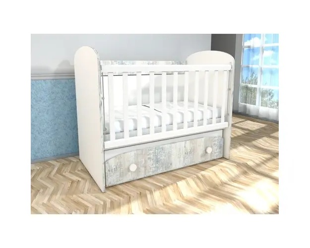Patut cu leganare MyKids Diana 1 cu lat. culisabila Alb-Antik A428