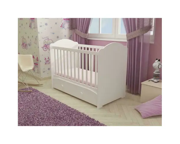 Patut cu sertar MyKids MIKI Alb-Alb D101