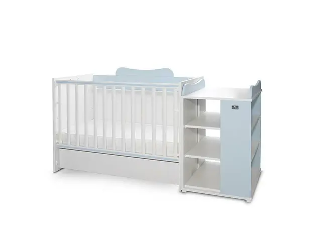 Patut modular multifunctional, 5 confirgurari diferite, 190 x 72 cm, Multi, White Baby Blue