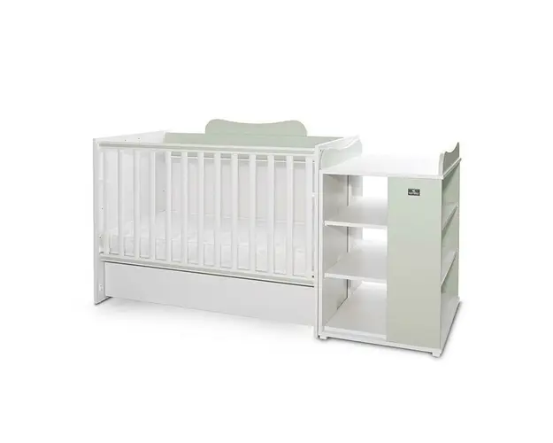 Patut modular multifunctional, 5 confirgurari diferite, 190 x 72 cm, Multi, White Milky Green