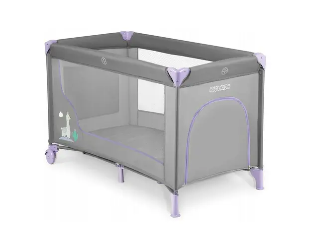 Patut pliabil pentru copii, 120 x 60 cm, Ricokids, RK-240, Lavenda Grey