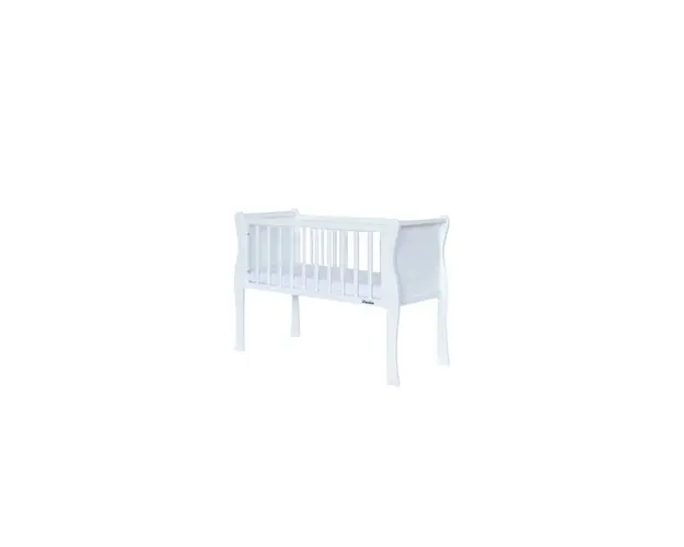 Patut suplimentar pentru copii, 90 x 40 cm, din lemn de pin, laterale MDF, Woodies Safe Dreams, Noble Crib, Alb