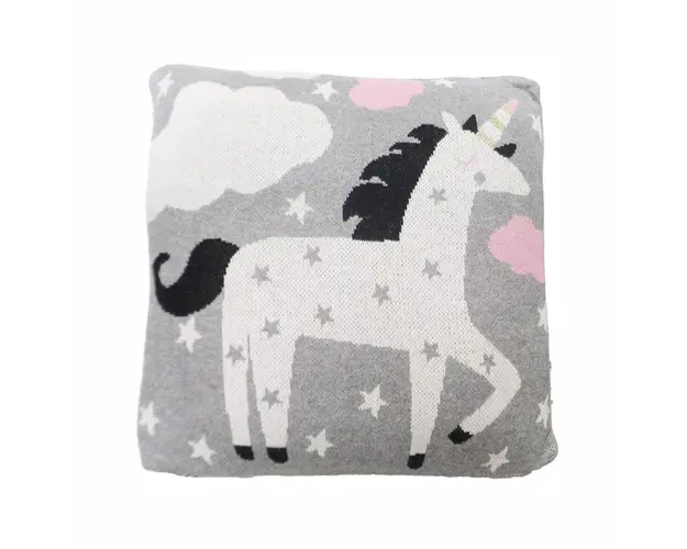 Perna Decor Bumbac Unicorn Gri/Roz