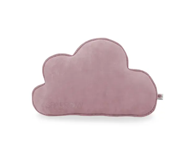 Perna decorativa din bumbac velur, moale, sub forma de Nor, 40 x 30, Sparrow, Cloud, Dirty Pink