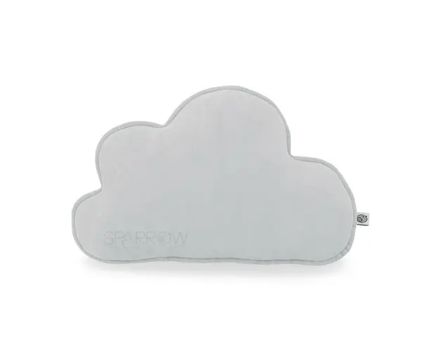 Perna decorativa din bumbac velur, moale, sub forma de Nor, 40 x 30, Sparrow, Cloud, Light Grey