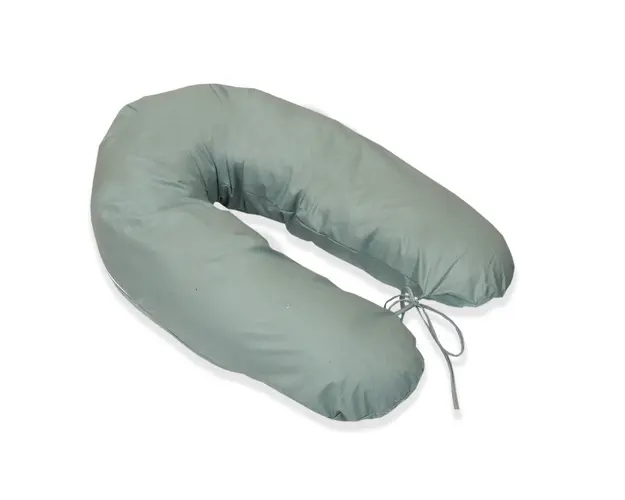Perna pentru gravide si alaptare, husa detasabila din bumbac 100% si umplutura antialergica BabySoft , Pure Salvia, Amy