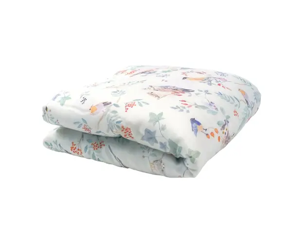 Pilota pentru copii Nature Bamboo by Amy din bambus si umplutura hipoalergenica BabySoft, Pasari mint, 70x65cm