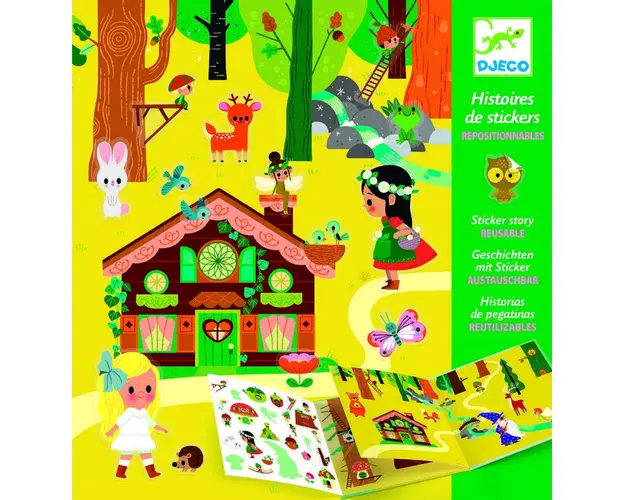 Djeco - Set abtibilduri Padurea fermecata , Repozitionabile