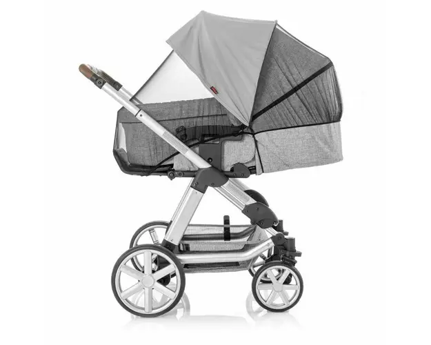 Plasa impotriva insectelor, Reer, ShineSafe Bite, 2 in 1, Ofera si protectie solara, Pentru carucioare, Gri