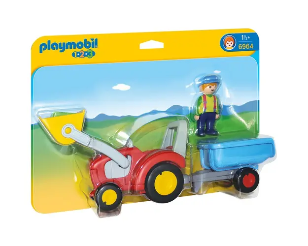 Playmobil - 1.2.3 Tractor Cu Remorca
