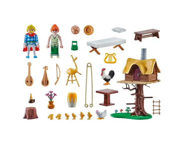 Playmobil - Asterix Si Obelix - Cacofonix Si Casa In Copac