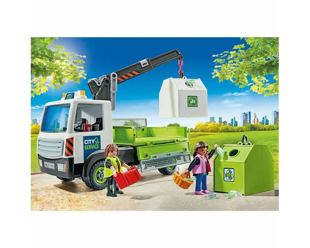Playmobil - Camion De Reciclare Sticla Cu Container