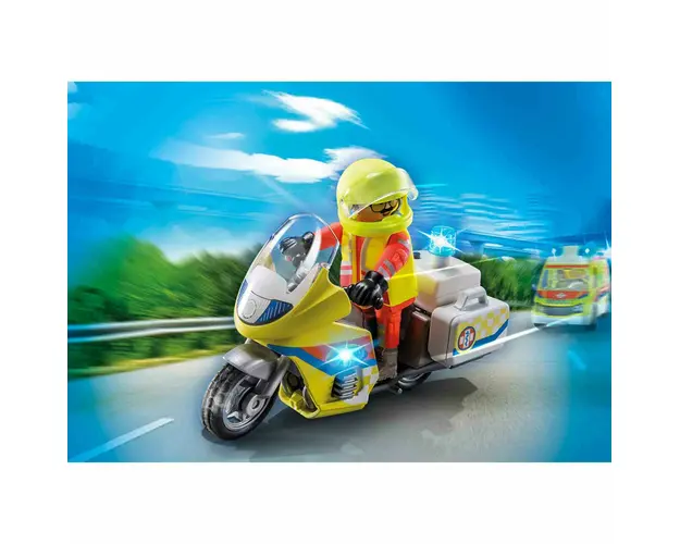 Playmobil - Motocicleta Galbena Cu Lumini