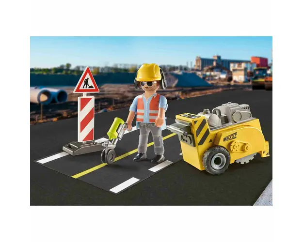 Playmobil - Set Cadou Dispozitiv De Taiere Asfalt